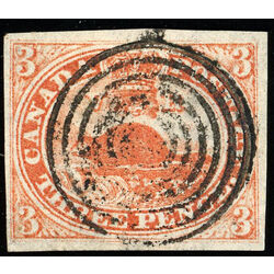 canada stamp 1 beaver 3d 1851 U XF 050