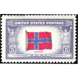 us stamp postage issues 911 flag of norway 5 1943
