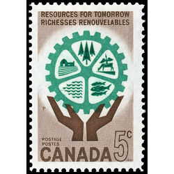 canada stamp 395 hands and cogwheel 5 1961