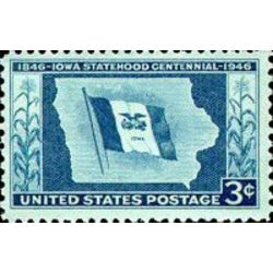 us stamp postage issues 942 iowa flag 3 1946