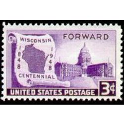 us stamp postage issues 957 wisconsin on scroll 3 1948