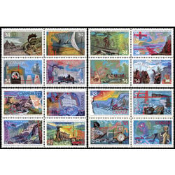 canada stamps exploration of canada 1986 9 set 4 blocks 1107a to 1236a