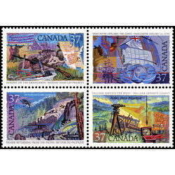 canada stamps exploration of canada 1986 9 set 4 blocks 1107a to 1236a
