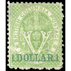 british columbia vancouver island stamp 18 surcharge 1869 M VF 002