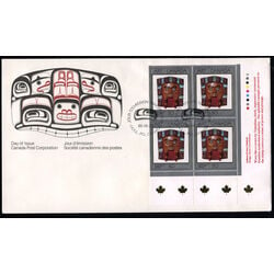 canada stamp 1241 ceremonial frontlet 50 1989 FDC LR