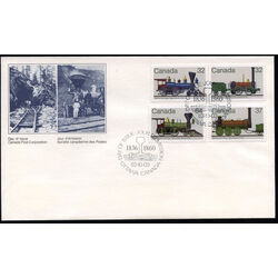 canada stamp 999 1002 fdc canadian locomotives 1836 1860 1 1983
