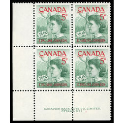 canada stamp 392 pauline johnson 5 1961 PB LL 1
