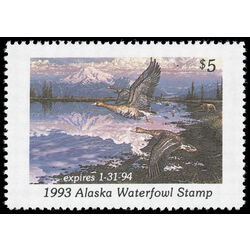 us stamp rw hunting permit rw ak9 alaska tule white front geese 5 1993