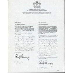 canadian postage stamp crown and heraldic flowers reproduced in silver and 24 karat gold 14