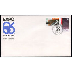 canada stamp 1092 3 fdc expo 86 1986 FDC COMBO