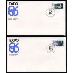 canada stamp 1078 9 expo 86 1986 FDC