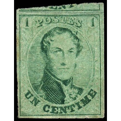 belgium stamp 9 king leopold i 1 1861 M VFNG 005