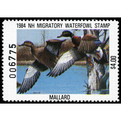 us stamp rw hunting permit rw nh2 new hampshire mallards 4 1984