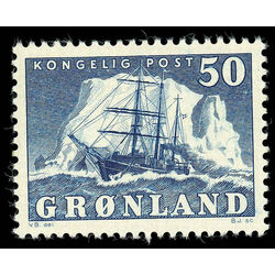 greeland stamp 35 polar ship gustav holm 1950