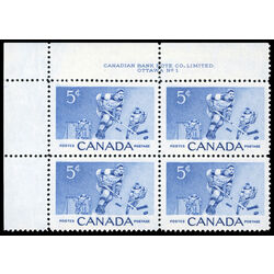 canada stamp 359 hockey players 5 1956 PB UL 1