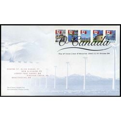 canada stamp 2135 39 fdc flags 2005