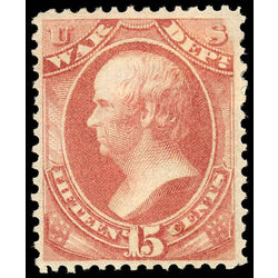 us stamp o officials o90 war 15 1873 M F 001