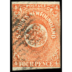 newfoundland stamp 12 1860 second pence issue 4d 1860 U F 006