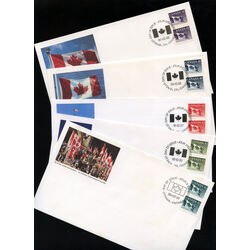 collection of 5 canada first day covers definitives flag roll pairs