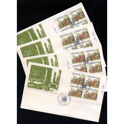 canada stamp 723c ontario street scene 60 1982 FDC 4BLK P1