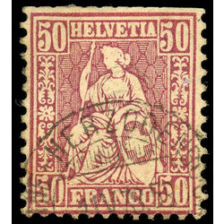 switzerland stamp 67 helvetia 50 1881 U 003