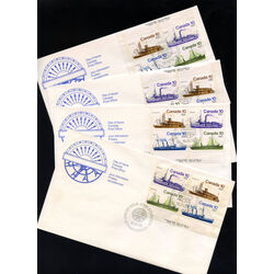 canada stamp 703a inland vessels 1976 FDC 4BLK VAR