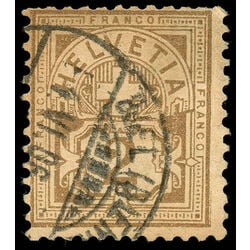 switzerland stamp 77 helvetia numeral 2 1882