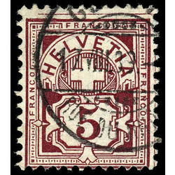 switzerland stamp 78 helvetia numeral 5 1882 U 001