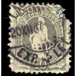 switzerland stamp 84c helvetia numeral 40 1891