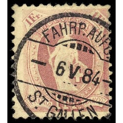 switzerland stamp 87 helvetia numeral 1882