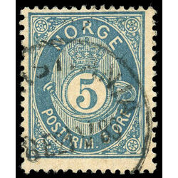 norway stamp 24a post horn and crown 1877 U 001
