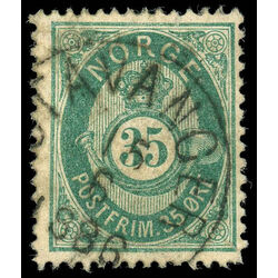 norway stamp 29 post horn and crown 1878 U 001