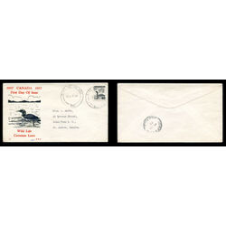 canada stamp 369 loon 5 1957 FDC RAR