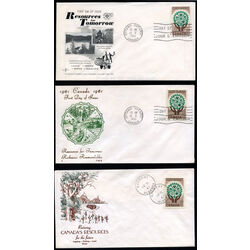 canada stamp 395 hands and cogwheel 5 1961 FDC TRIO