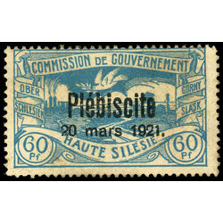 upper silesia stamp 38 dove with olive branch flying over silesian terrain 1921 M 001