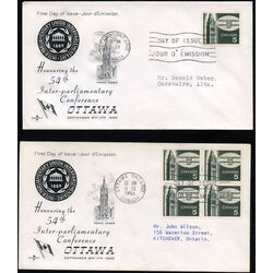 canada stamp 441 peace tower 5 1965 FDC 002