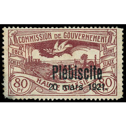 upper silesia stamp 41 dove with olive branch flying over silesian terrain 1921