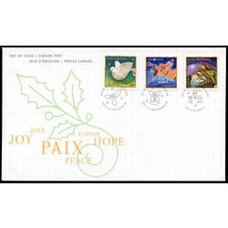 canada stamp 2240 2 fdc christmas hope joy and peace 2007