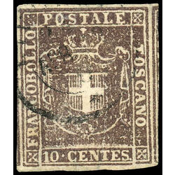 tuscany stamp 19a coat of arms 1860