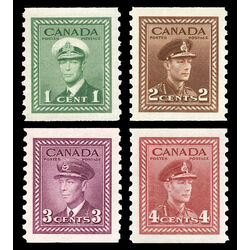 canada stamp 278 81 king george vi war coil 1950