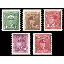 canada stamp 263 7 king george vi war coil 1942
