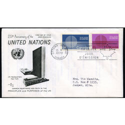 canada stamp 513 4 fdc united nations 1970