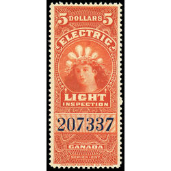 canada revenue stamp fe16b electric light inspection 5 1900