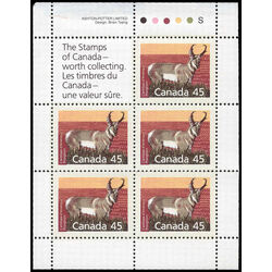 canada stamp bk booklets bk116 pronghorn 1990