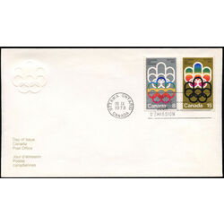 canada stamp 623 4 fdc 1976 olympic games 1973