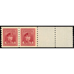 canada stamp 267 pair king george vi 1943 M VGNH END PR 2TABS