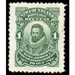newfoundland stamp 87xii king james i 1 1910 M XF 004