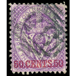 british columbia vancouver island stamp 17 surcharge 1869 U VF 009