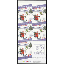 canada stamp bk booklets bk197 santa and elf skiing 1996