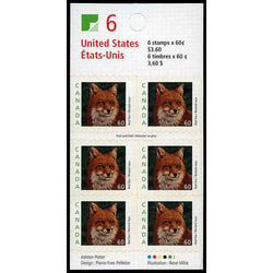 canada stamp bk booklets bk238 red fox 2000